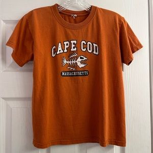 Anvil Kids Cape Cod Distressed Orange T-Shirt Bonefish Fishbone